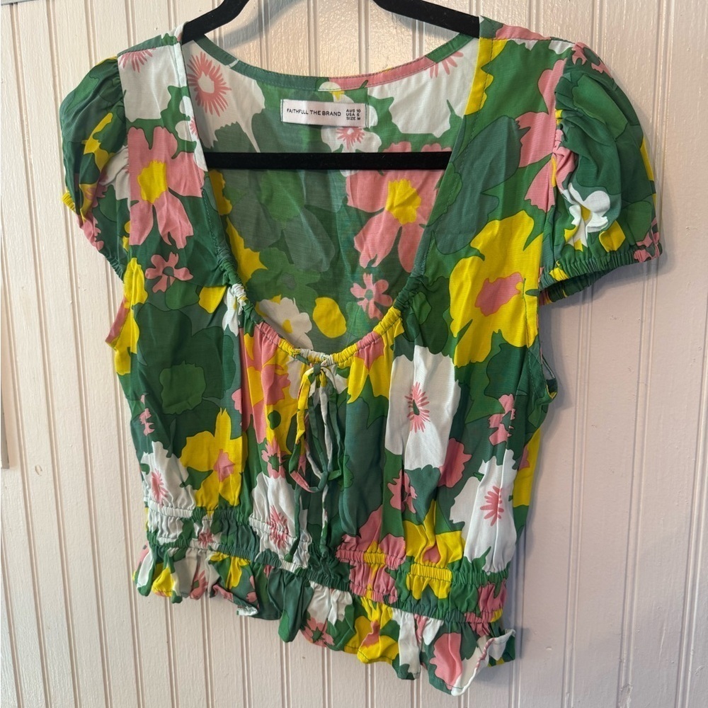 Faithfull the Brand Las Oslas Floral Print Blouse Medium
